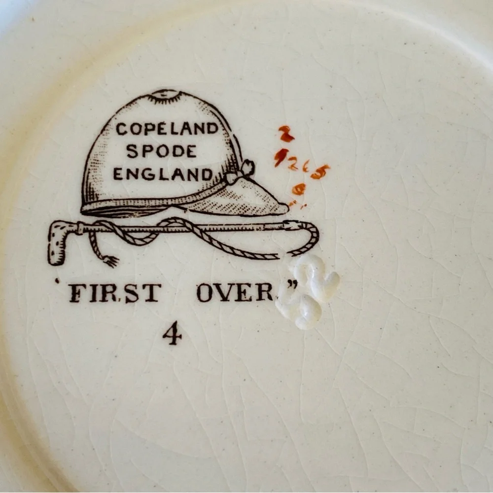 Vintage Copeland Spode Porcelain Hunting Equestrian Themed Saucer Plates Three